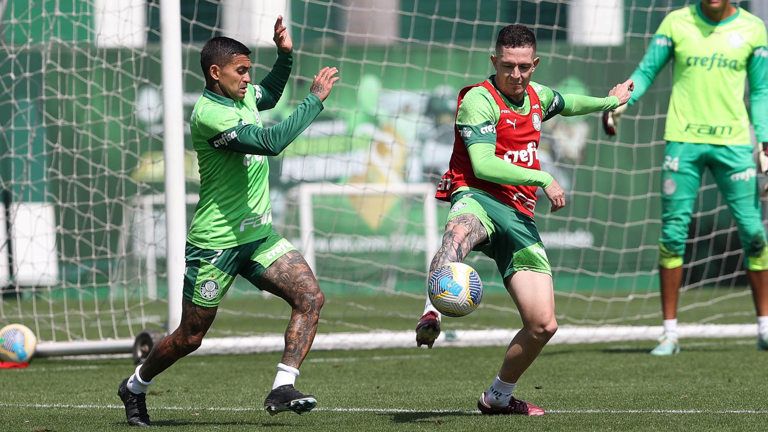 Preparação final do Palmeiras antes do jogo com o Athletico-PR.