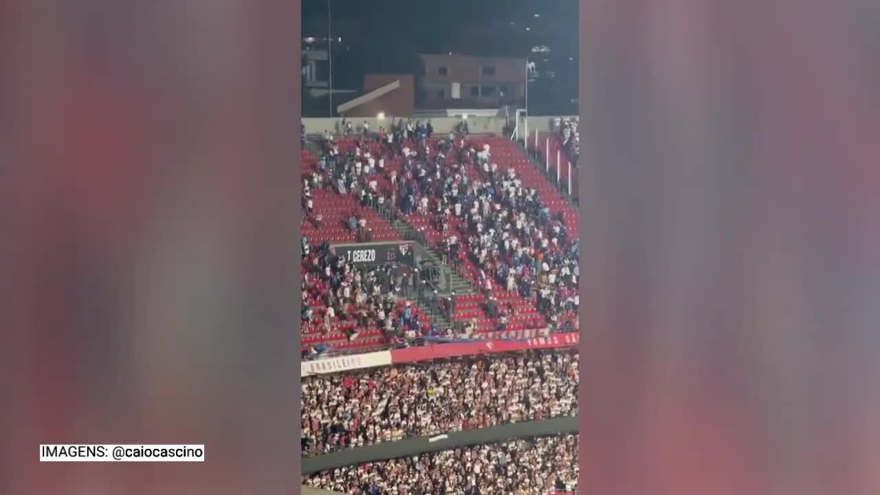Torcedores do Nacional brigam com a Polícia Militar no Morumbis; assista ao vídeo Imagem ilustrativa para a matéria