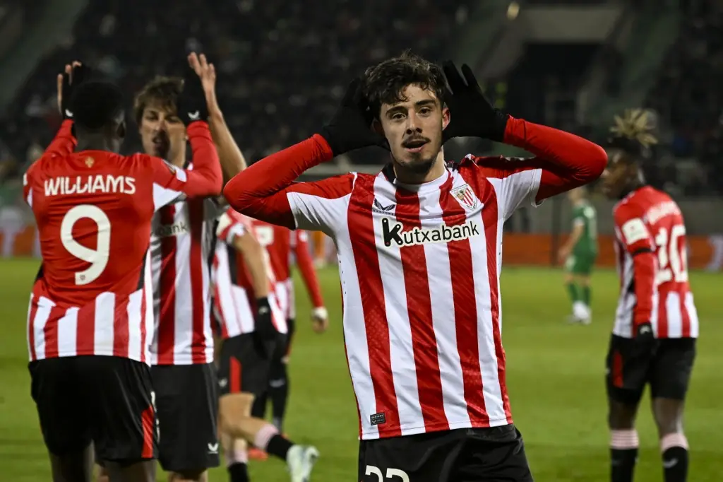 Athletic Bilbao vira sobre Ludogorets e vence a terceira seguida na Liga Europa Imagem ilustrativa para a matéria