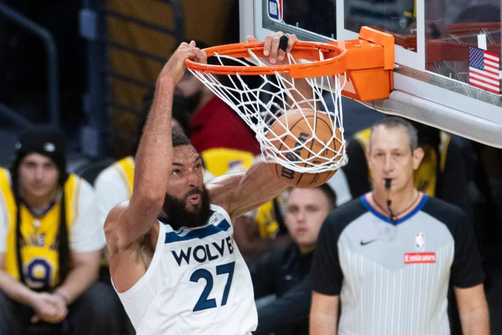 Rudy Gobert ajudou o Minnesota a vencer o Lakers na NBA