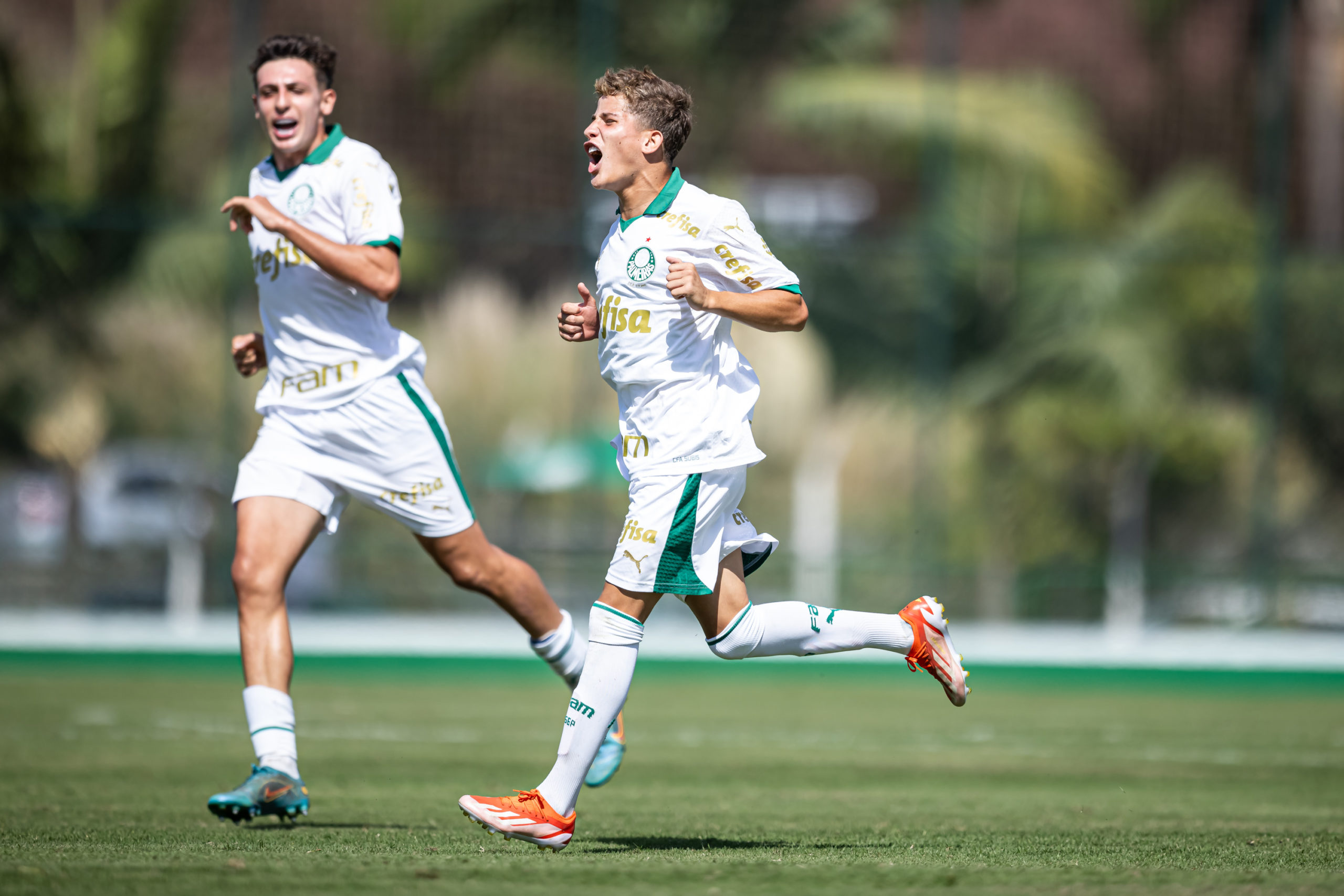 Times sub-15 e sub-17 do Palmeiras vencem o Ibrachina no Paulistão.