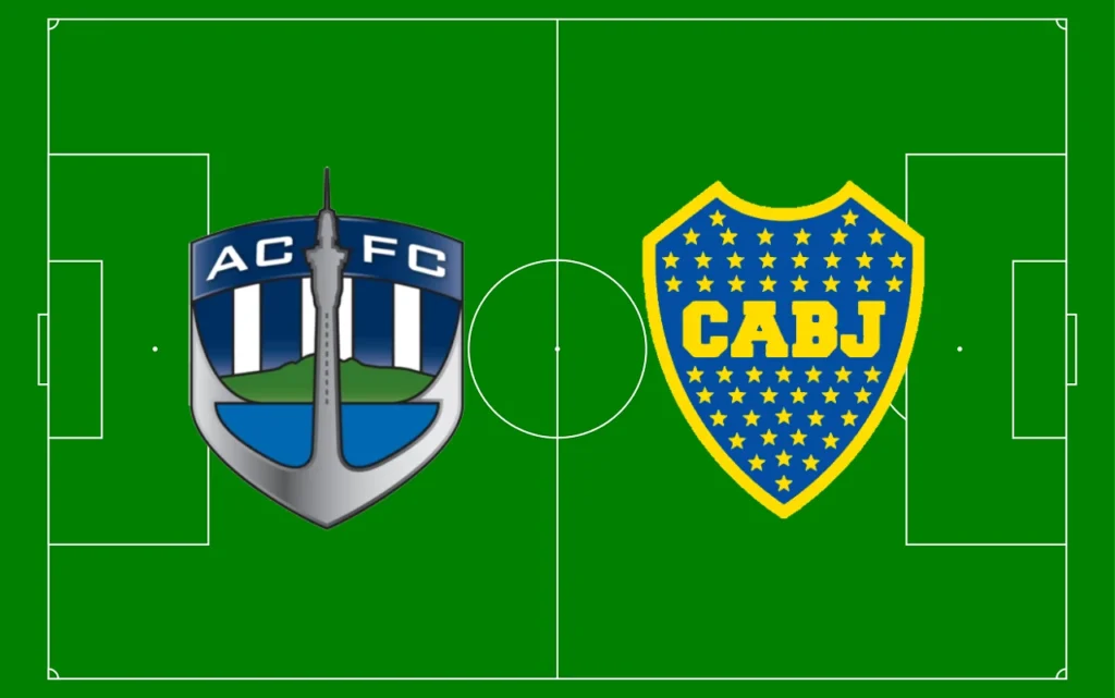 Escudos de Auckland City e Boca Juniors, adversários no Mundial de Clubes