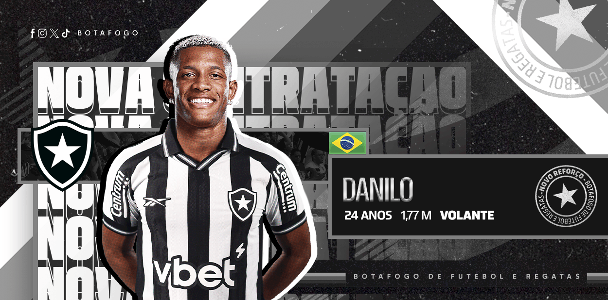 Botafogo anuncia contratação de Danilo, ex-Palmeiras para reforçar elenco.