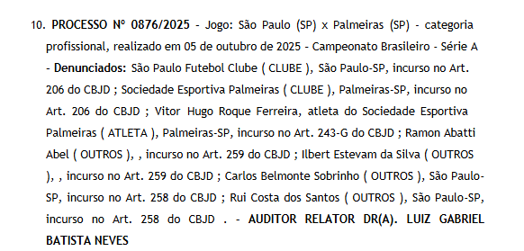 STJD adia julgamento de Vitor Roque, após post homofóbico, gerando tensão entre Palmeiras e São Paulo