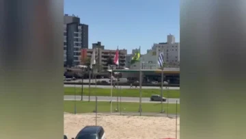 Confusão e correria: vídeos mostram briga entre torcidas de Santos e Inter em SC; veja