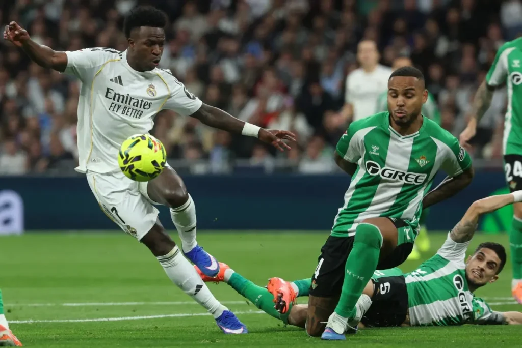Vini Jr em ação pelo Real Madrid