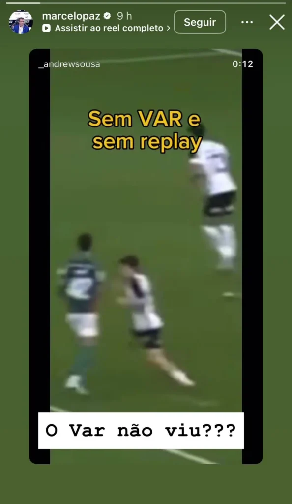 Diretor do Corinthians critica atuação do VAR em polêmica do Derby: 