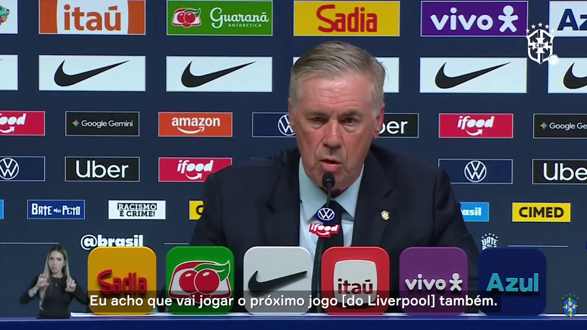 Ancelotti comenta situação de Alisson e escolha por Weverton