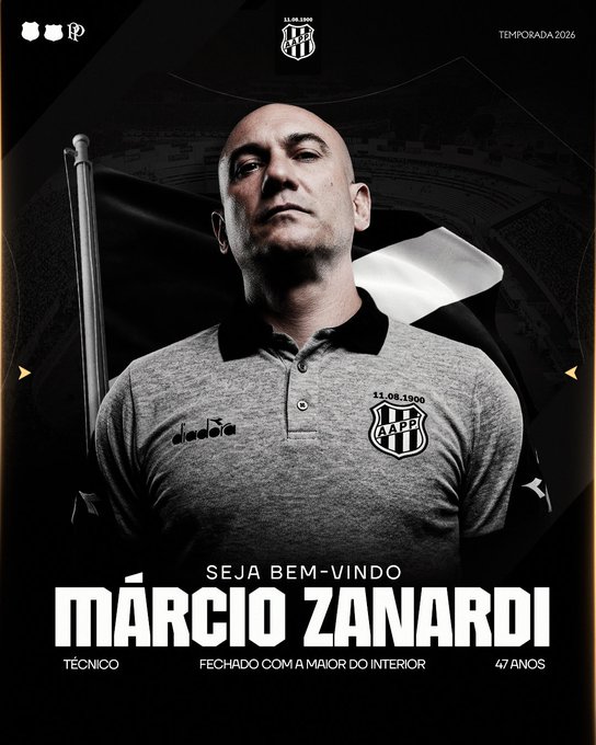No Z4 da Série B, Ponte Preta anuncia contratação do técnico Márcio Zanardi