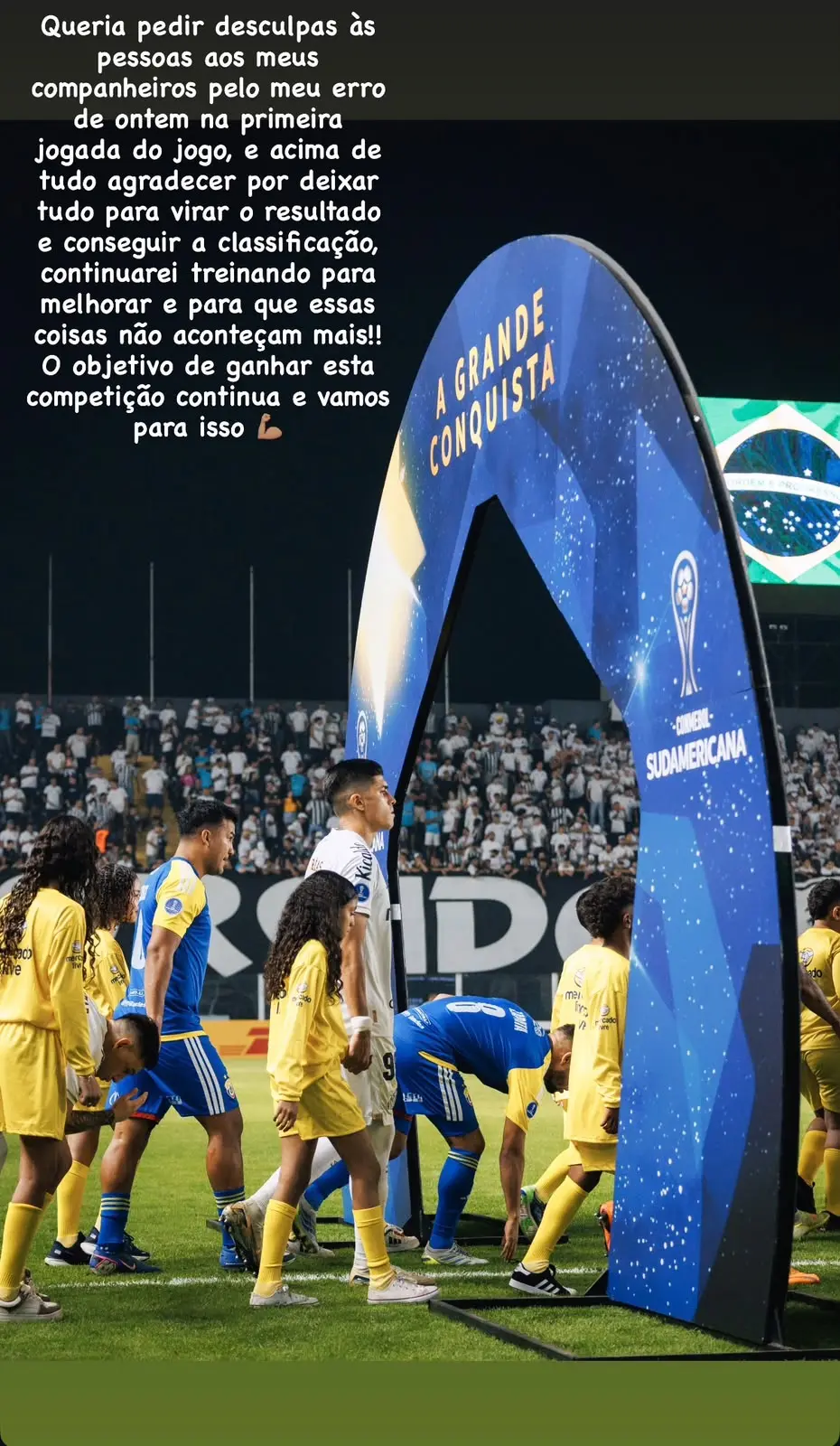 Zagueiro do Santos pede desculpas após falha contra a UCV e prega foco em título