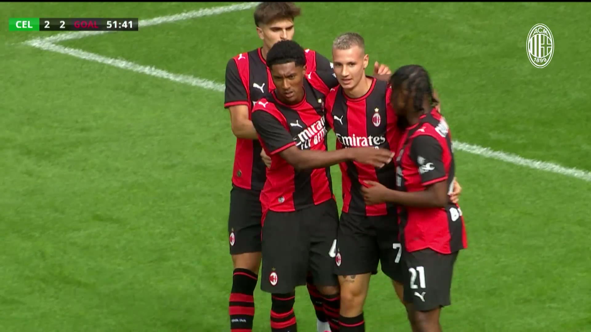 Camarda marca dois pelo Milan contra o Celtic