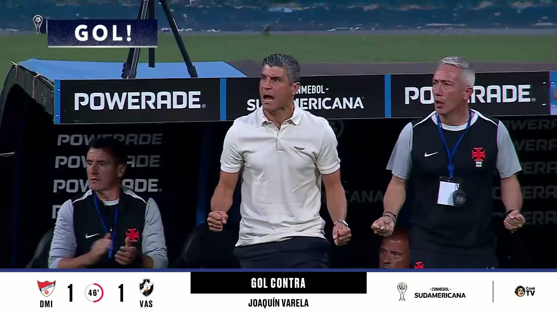 Gol contra relâmpago! Vasco empata aos 17 segundos do segundo tempo; confira