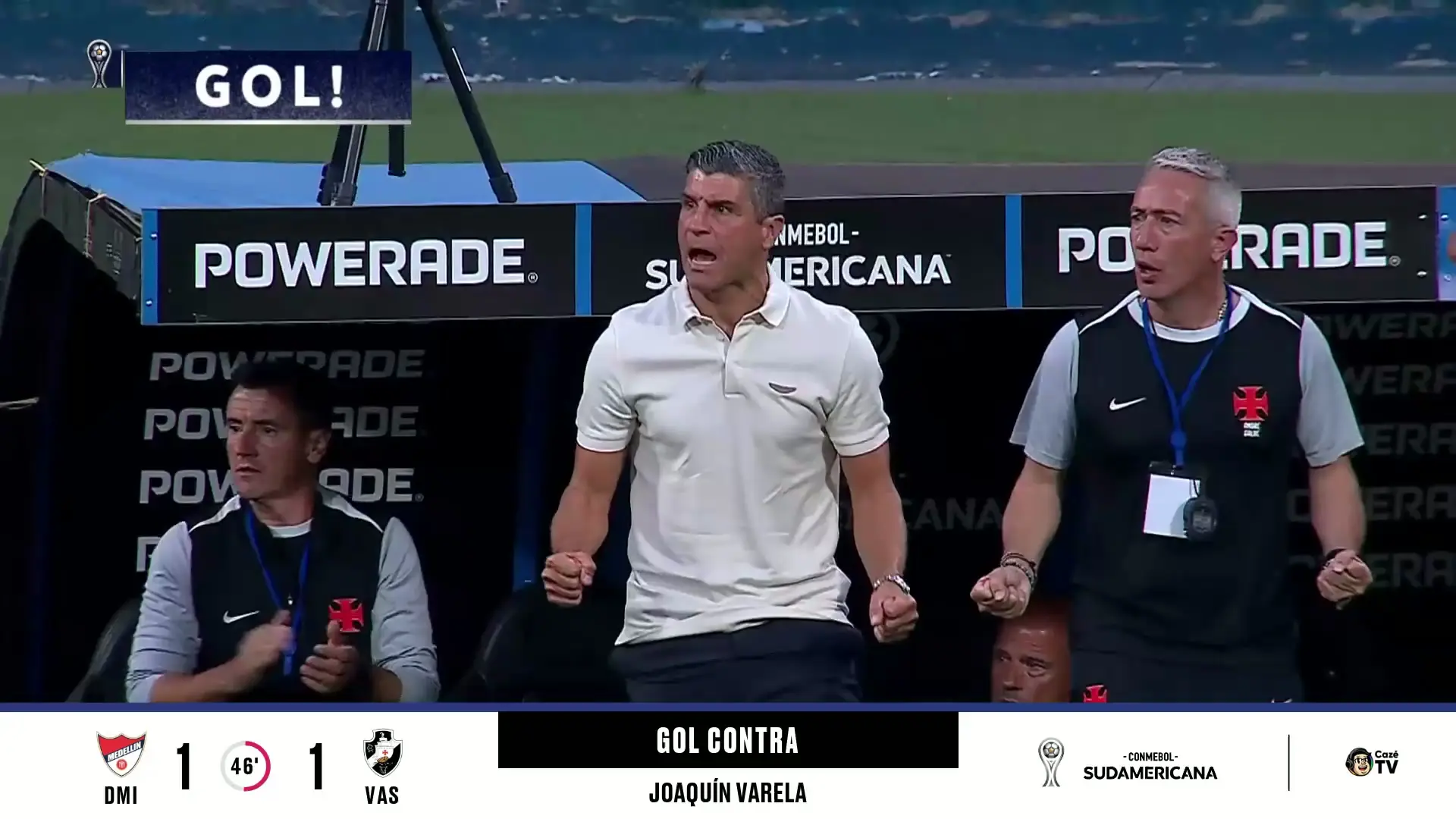 Gol contra relâmpago! Vasco empata aos 17 segundos do segundo tempo; confira