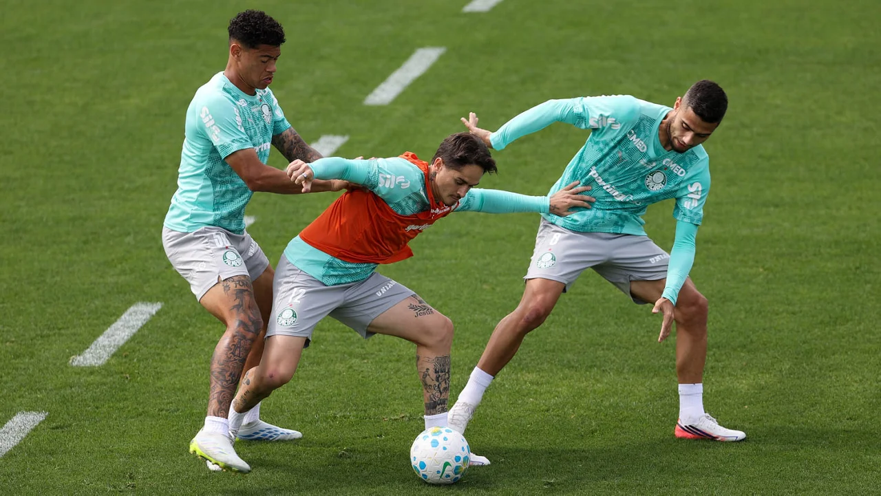 Paulinho trabalha no gramado, e Palmeiras faz treino técnico para jogo contra o Vasco