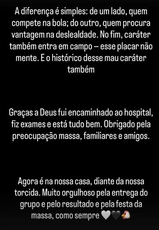 Ruan Tressoldi critica Kaio Jorge após dividida: ‘Caráter também entra em campo’