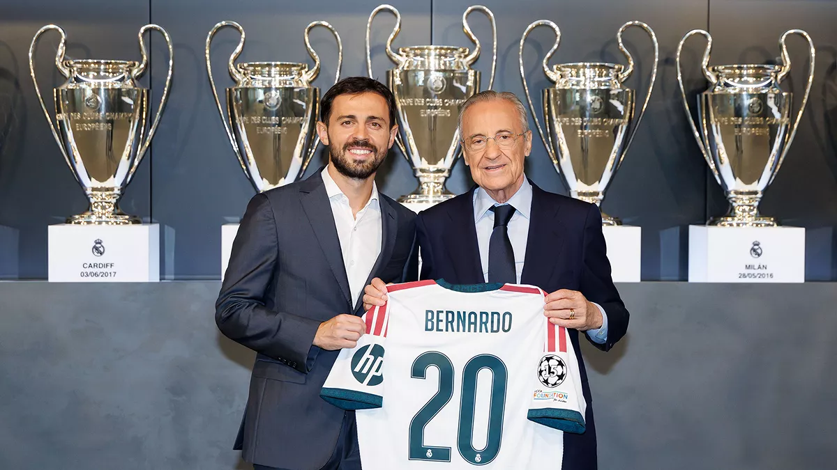 Bernardo Silva é apresentado pelo Real Madrid e destaca sonho de infância