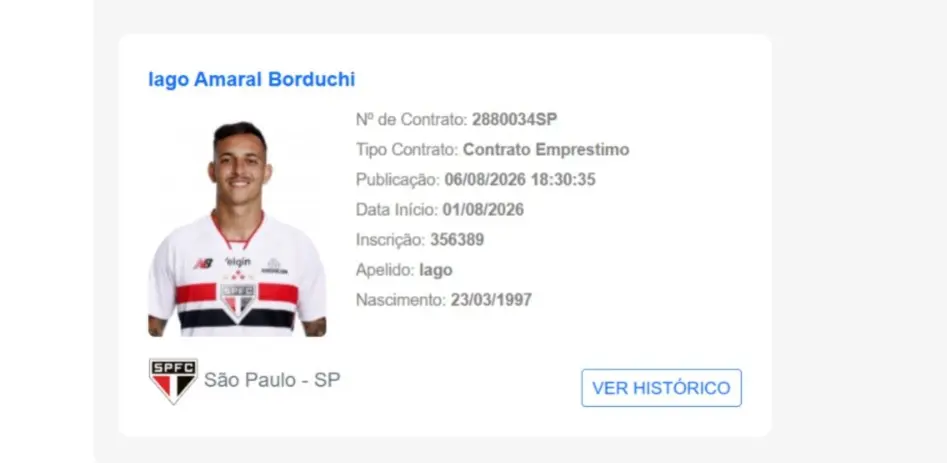 Iago aparece no BID e fica livre para estrear pelo São Paulo