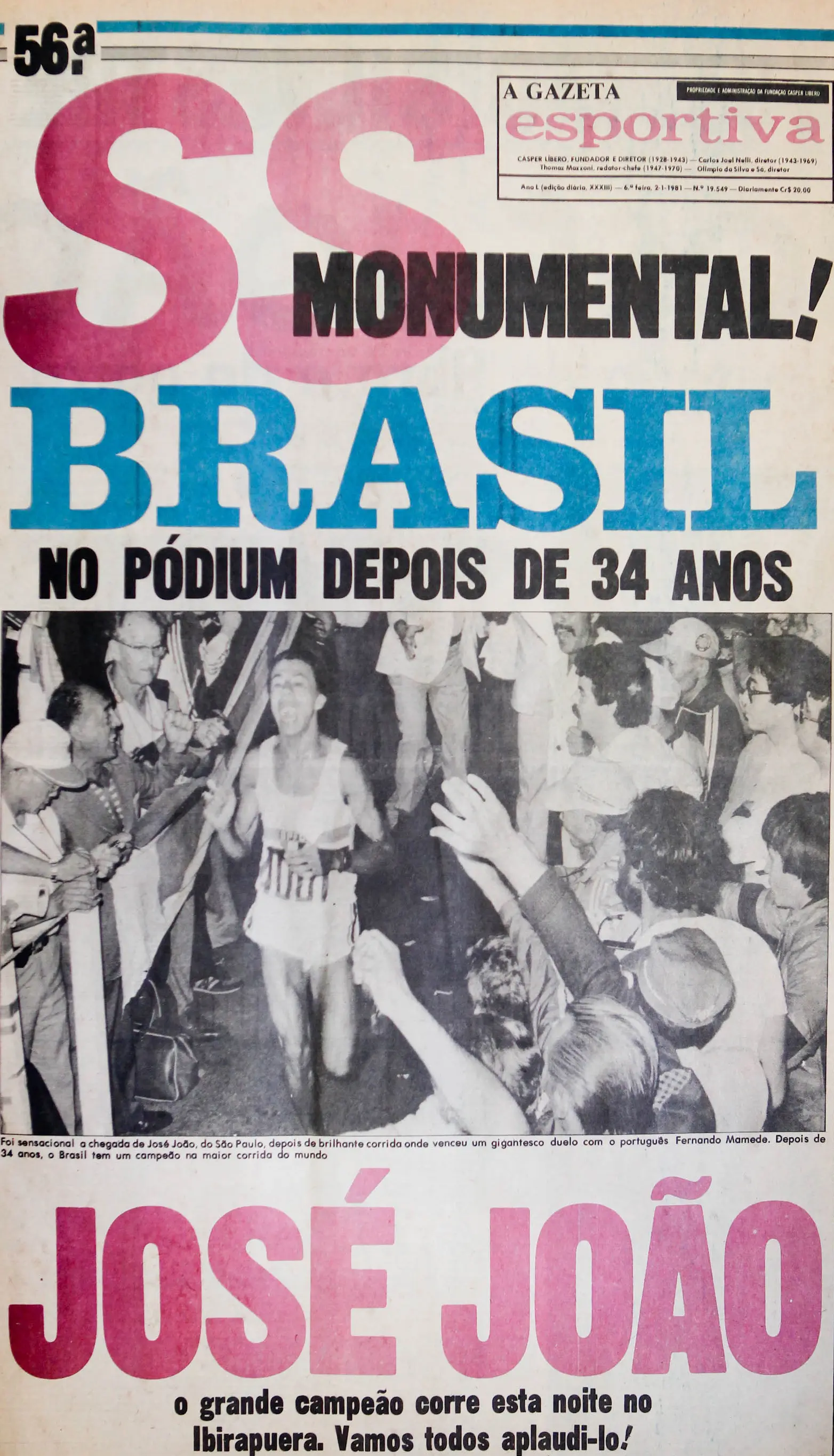 José João da Silva, bicampeão da Corrida Internacional de São Silvestre, completa 71 anos