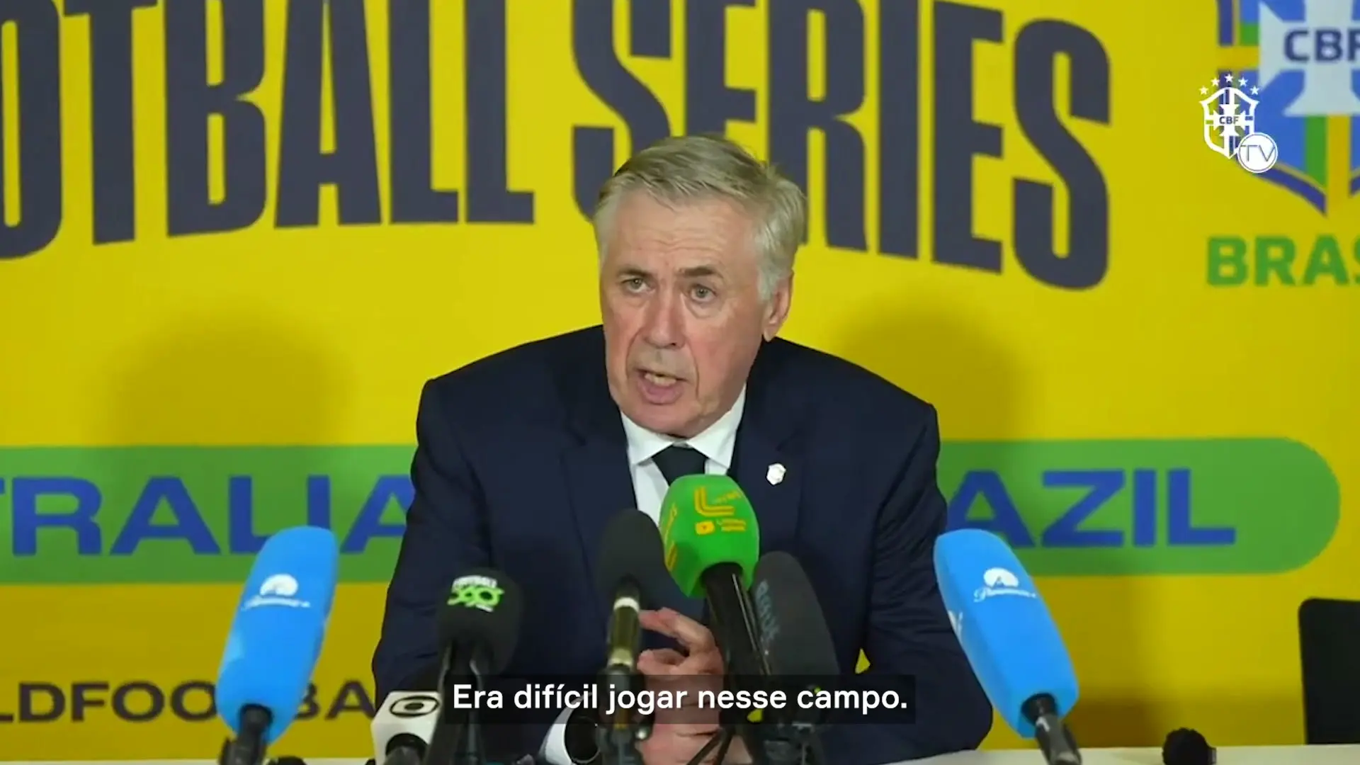 Ancelotti comenta empate e pede paciência após amistoso com Austrália