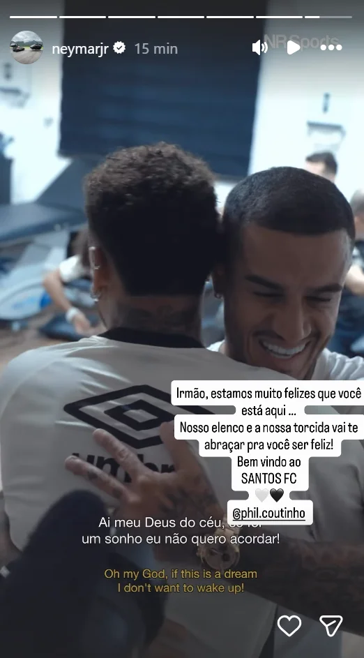 Neymar se antecipa ao Santos e confirma chegada de Coutinho: “Não quero acordar”