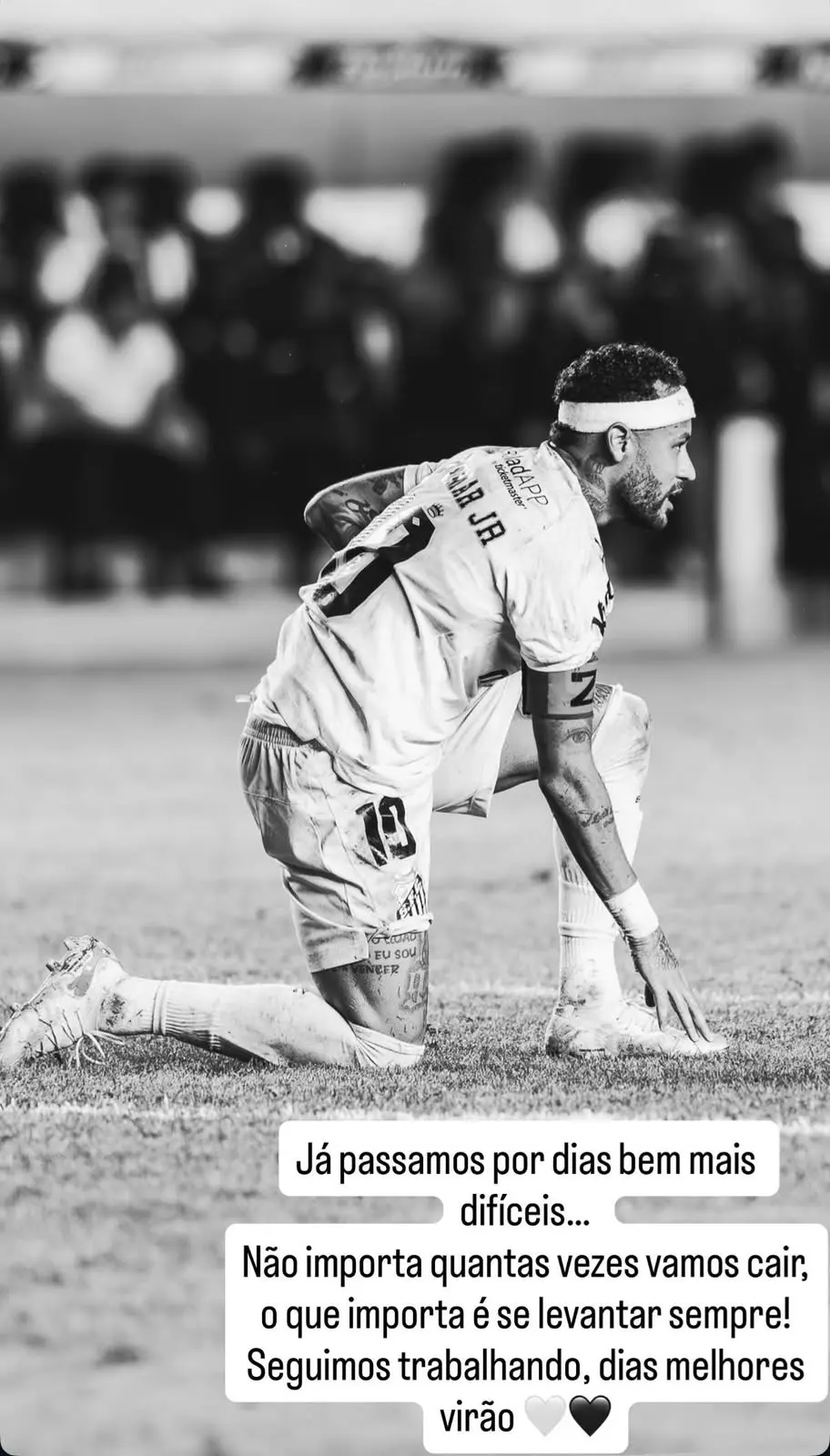 Neymar se manifesta após eliminação do Santos na Sul-Americana: “Dias melhores virão”