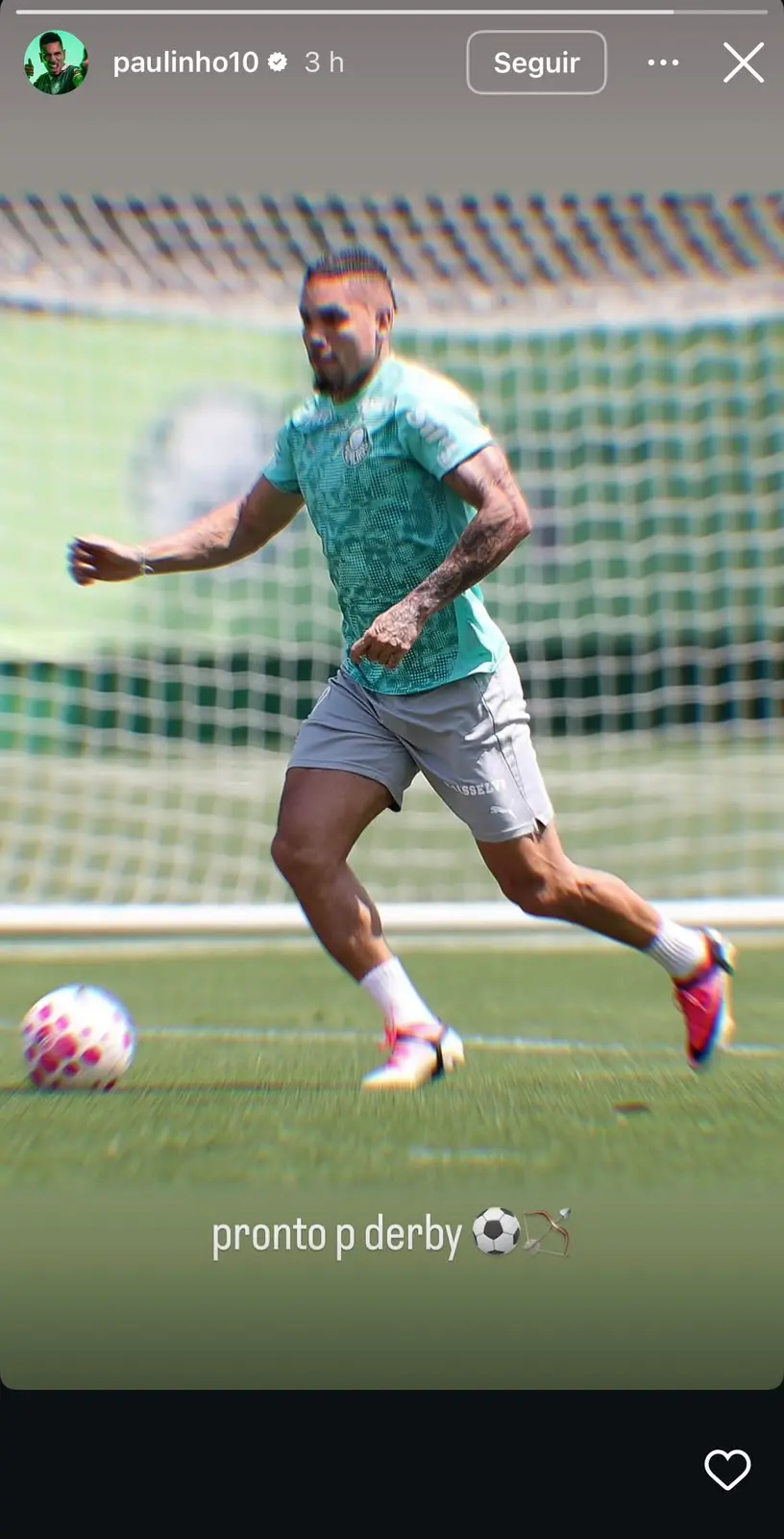 Após treino do Palmeiras, Paulinho indica possível retorno contra o Corinthians