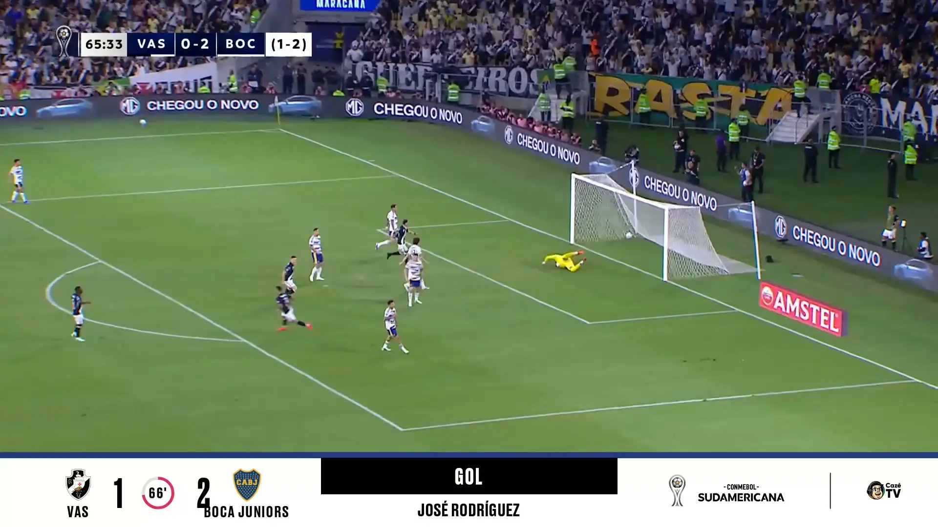 Puma Rodríguez bate cruzado e diminui para o Vasco no Maracanã; veja o lance