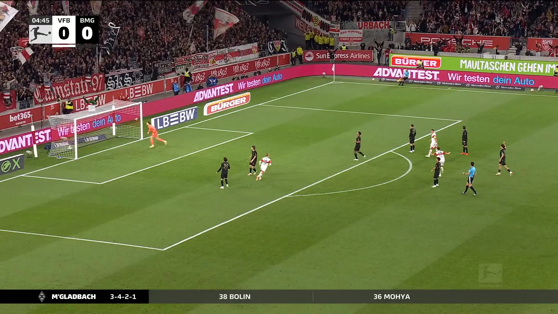 Stuttgart é derrotado pelo Mgladbach em partida emocionante pela Bundesliga