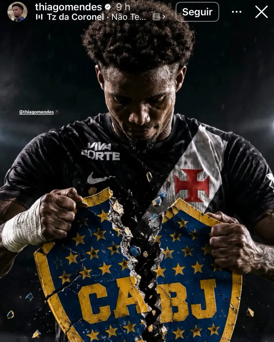 Meia do Vasco, Thiago Mendes se desculpa após publicar imagem provocando o Boca Juniors