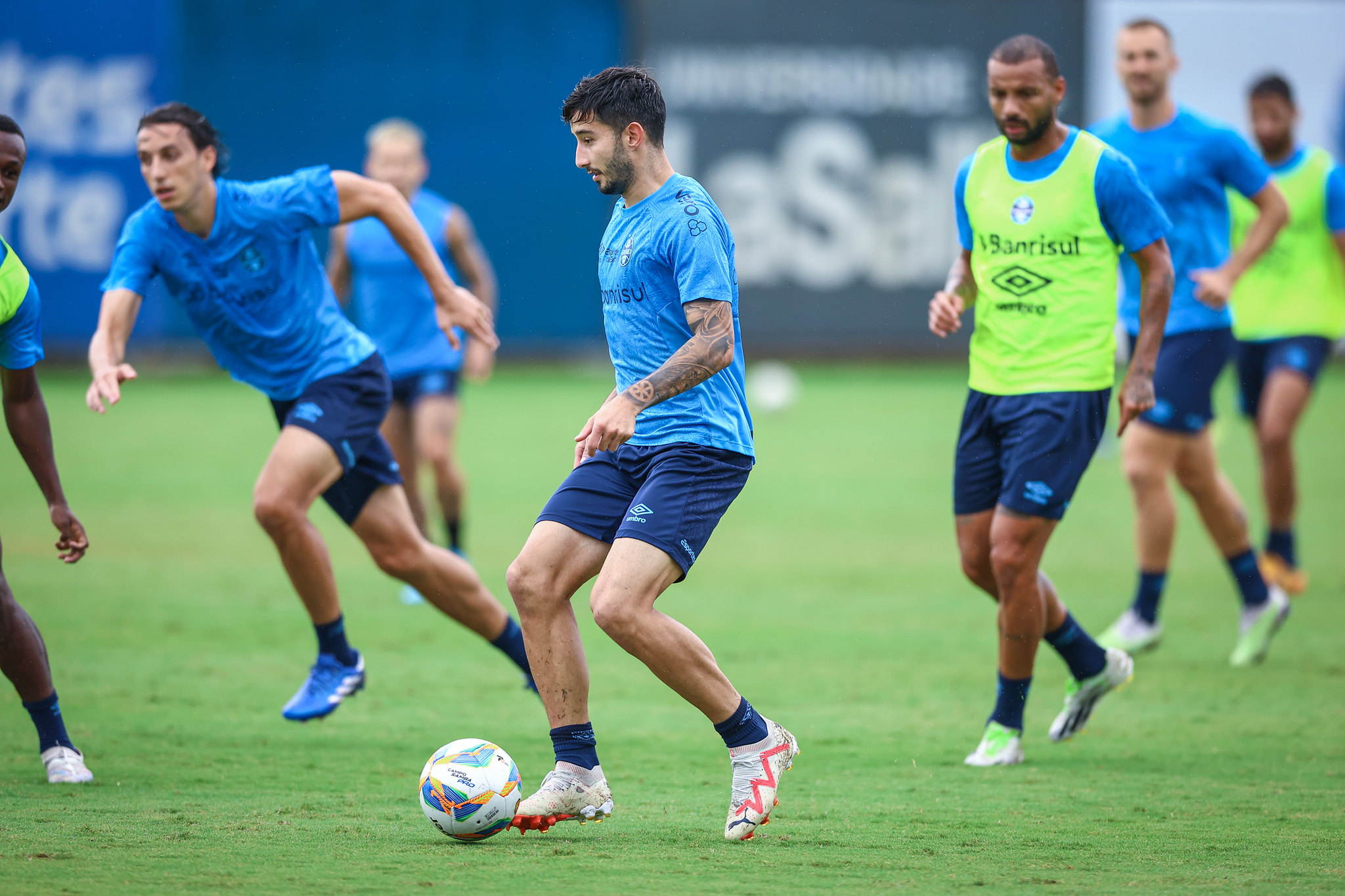 Treino do Grêmio antes da final contra o Juventude no Gauchão.