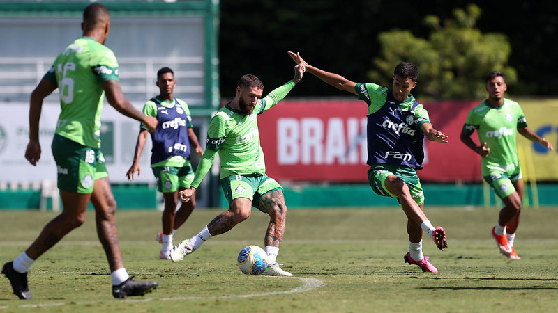 O técnico Abel Ferreira deve escalar o seguinte time: Weverton; Luan, Gómez e Murilo; Mayke, Aníbal Moreno, Richard Ríos, Raphael Veiga (Luis Guilherme) e Piquerez; Endrick e Flaco López