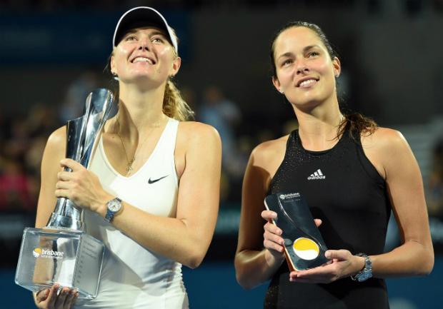 Em confronto de musas, russa Maria Sharapova levou a melhor sobre sérvia Ana Ivanovic. Foto: Saeed Khan