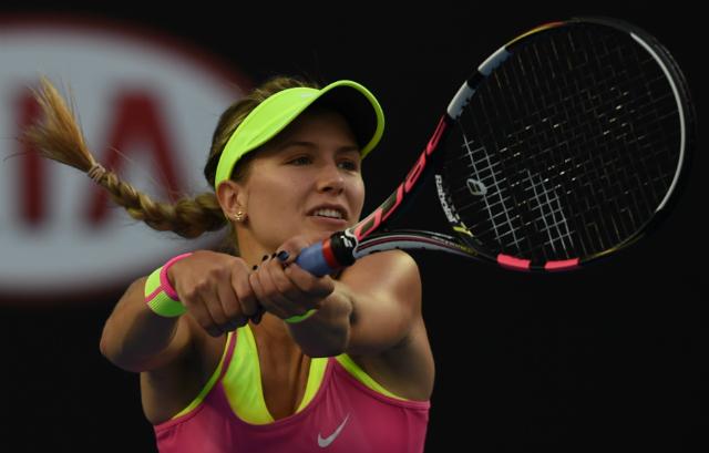 A musa Eugenie Bouchard arrasou Kiki Bertens, com direito a pneu, em 6/0 e 6/3 (Foto: Manan Vatsyayana)