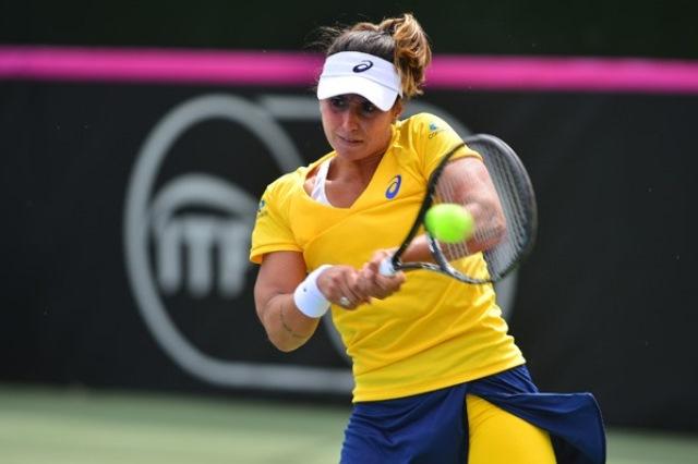 Paula Gonçaves ajudou o Brasil a bater o Chile no primeiro jogo da Fed Cup (Foto: Elizabeth Fuentes)