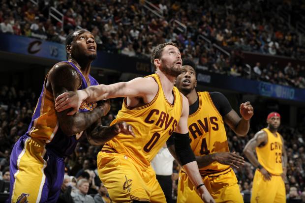 Kevin Love foi o cestinha da partida entre Cleveland Cavaliers e Los Angeles Lakers (Foto:David Liam Kyle)