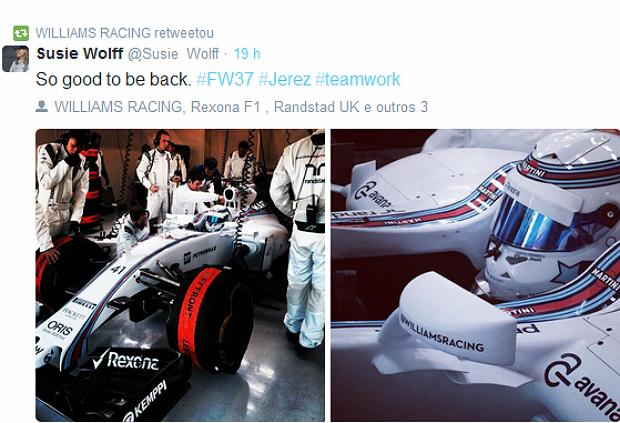 A escocesa Susie Wolff, piloto de testes da Williams, estreou no FW37 em Jerez de la Frontera