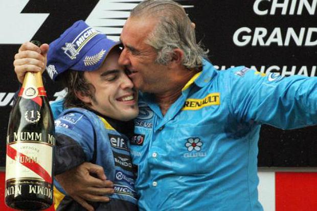 Flavio Briatore e Fernando Alonso foram bicampeões pela Renault, na última década
