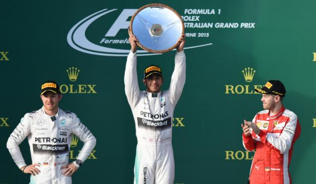 Sem chances de vitória, Sebastian Vettel comemorou lugar no pódio do GP da Austrália