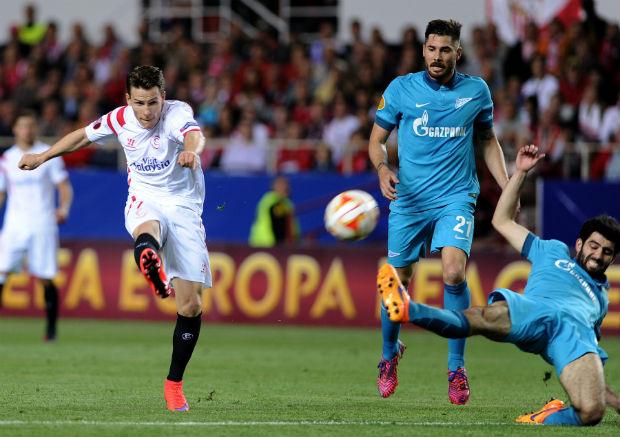 O Sevilla venceu o Zenit por 2 a 1 no Ramón Sánchez Pizjuán (Foto: Cristina Quicler)