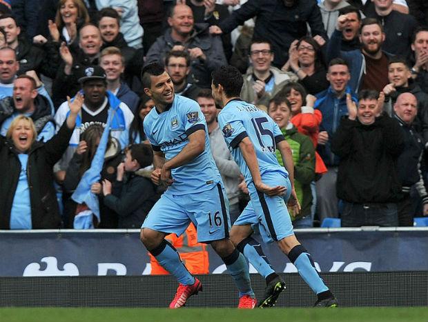 Aguero foi o responsável por marcar o segundo gol da vitória do Manchester City