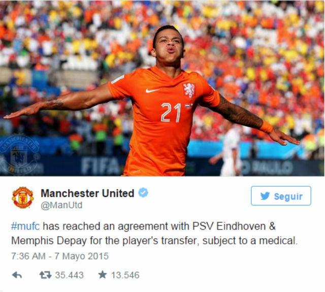 Twitter do United confirmou a negociação nesta manhã; atacante foi comprado por R$ 113 mi