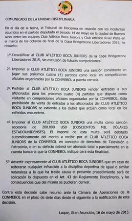 Boca Juniors acabou excluído da Libertadores