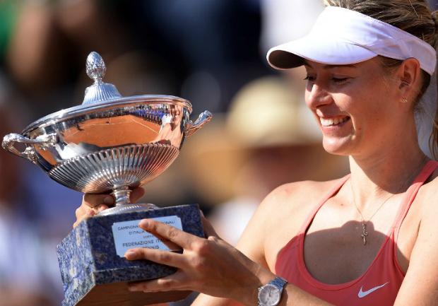 Com o tricampeonato em Roma, Maria Sharapova garante segundo lugar do ranking. Foto: Filippo Monteforte