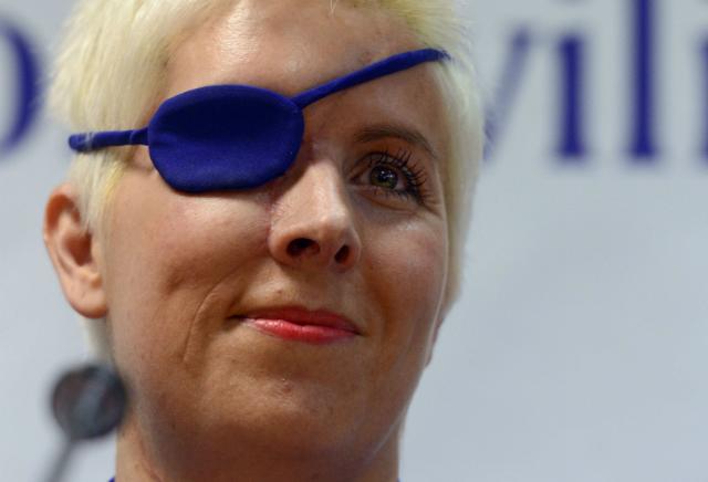 A espanhola María de Villota perdeu o olho direito em acidente ocorrido com a Marussia, em 2012 (Foto: Javier Soriano)