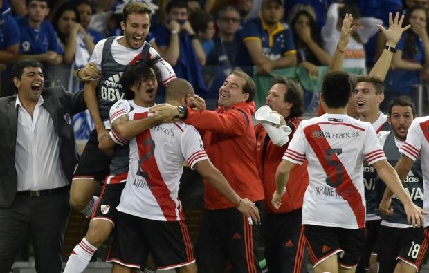 Após o apito final, o River Plate pôde comemorar a virada no confronto e a classificação às semifinais
