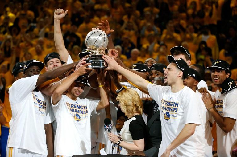 O Golden State Warriors não conquistava o título da Conferência desde 1975 (Foto: Ezra Shaw/Getty Images/AFP)