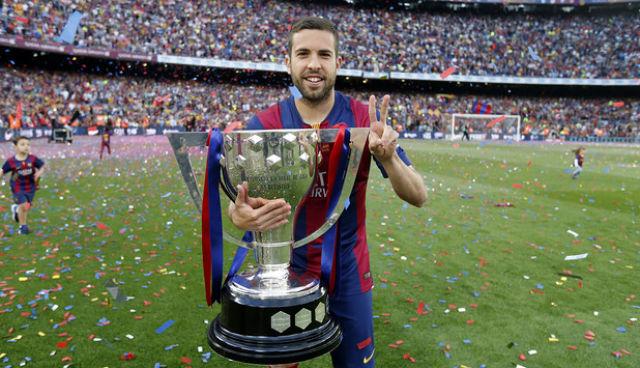 Campeão do Espanhol com o Barça, Jordi Alba deve permanecer na Catalunha até 2020 (Foto:Miguel Ruiz)