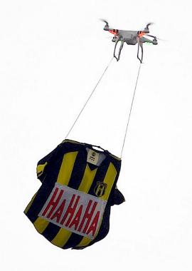 Drone com camisa do Guaraní em Itaquera