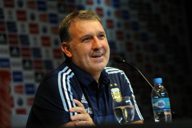 Técnico da Argentina testou a escalação da equipe nesta quarta-feira (Foto: Alejandro Amdan/Telam/AFP)