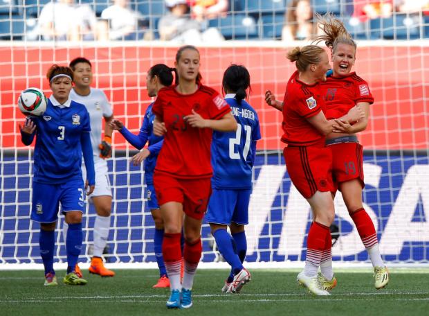 A seleção da Alemanha bateu a Tailândia pelo placar de 4 a 0 em Winnipeg (Foto:Kevin C. Cox)
